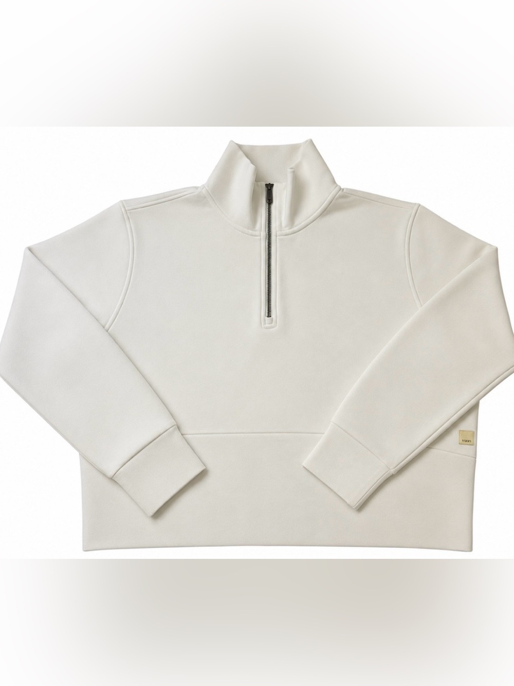 VUORI Sedona Sport Half Zip Pullover Sweatshirt  size L   White French Terry Gym